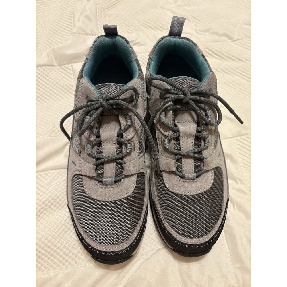 L.L. Bean TEK 2.5 Waterproof Mesh Suede Gray Blue Lace-Up Athletic Shoes